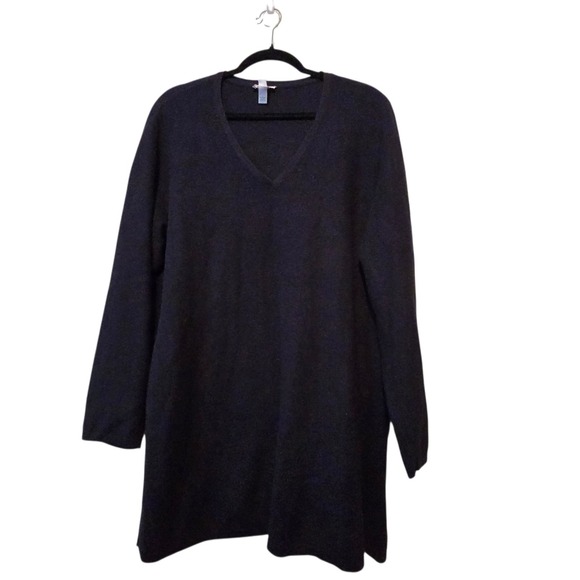 J. Jill Sweaters - J Jill V-neck Sweater Tunic Womens Plus 2X Navy Long Wool‎ Silk Cotton Lagenlook
